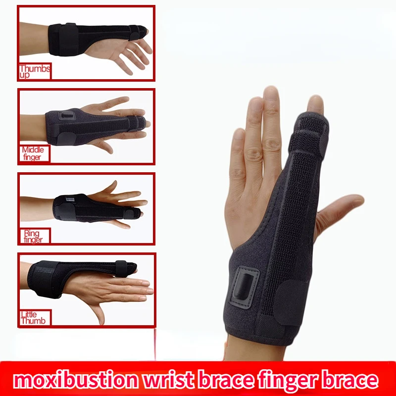 

Finger Joint Pain Protection Moxibustion Hot Compress Sleeve Thumb Fixed Belt Heating Wrist Sprain Wrist Tendon Sheath Massage