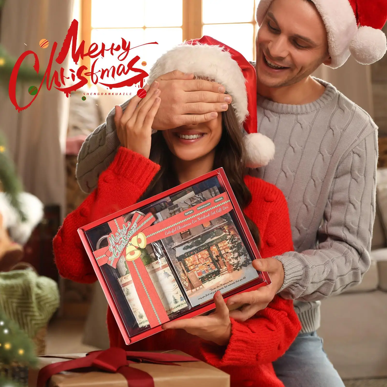 Christmas Stickers for Crafts with Notebook Christmas Theme Stickers with Sticky Notes Holiday Decals Kit for Decoration Diary