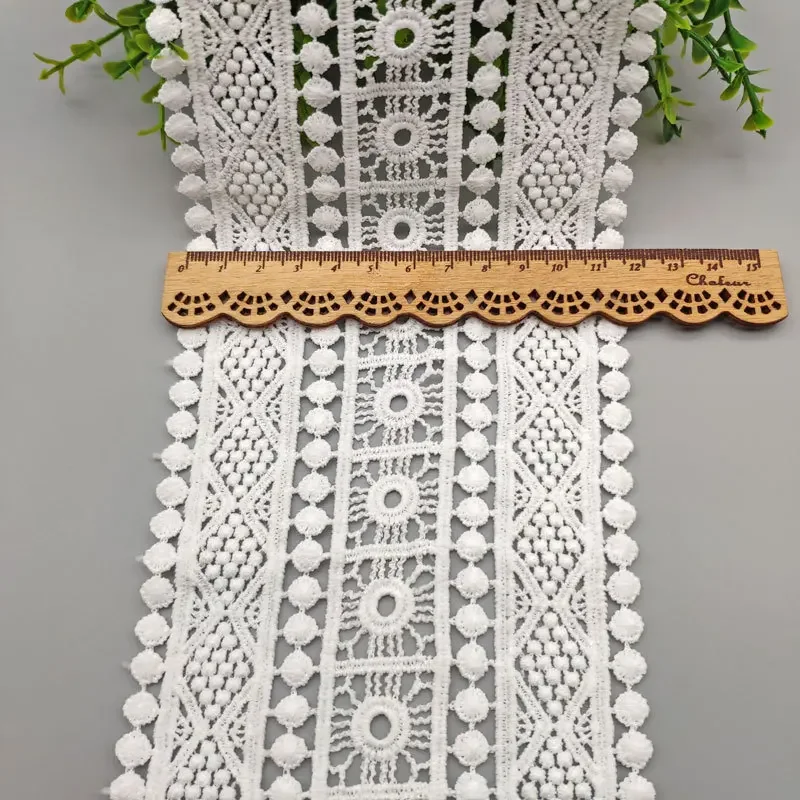 11.5cm Hollow Out Floral Embroidered White Lace Ribbon DIY Apparel Sewing Fabric Milk Silk Lace Tape Garment Accessories