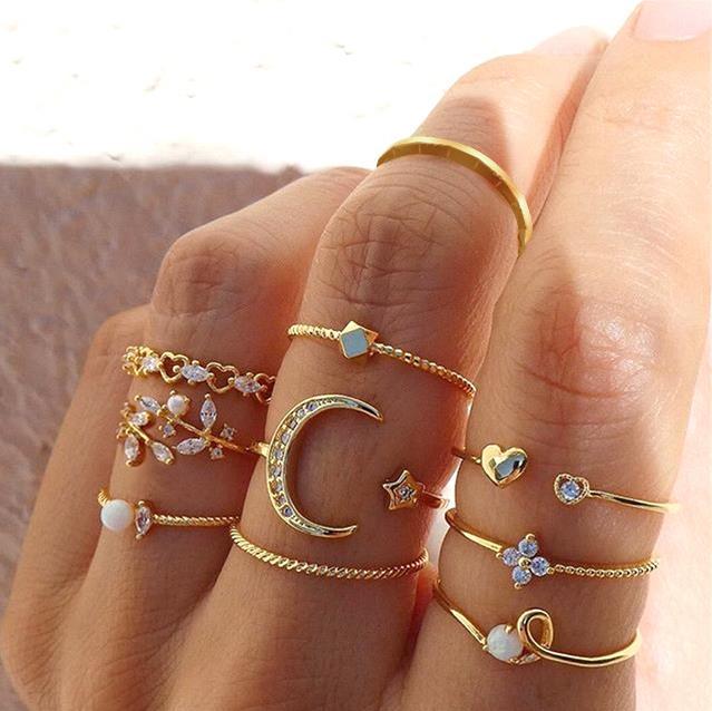 jewelry women rings rose gold ring set vintage sale undefined wholesale bague femme for girls bts accesorios Christmas 2020