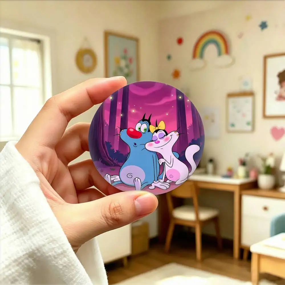 O-Oggy and The Cockroaches 25 32 44 58 75mm 배지 맞춤형 원형 브로치 핀 액세서리 선물