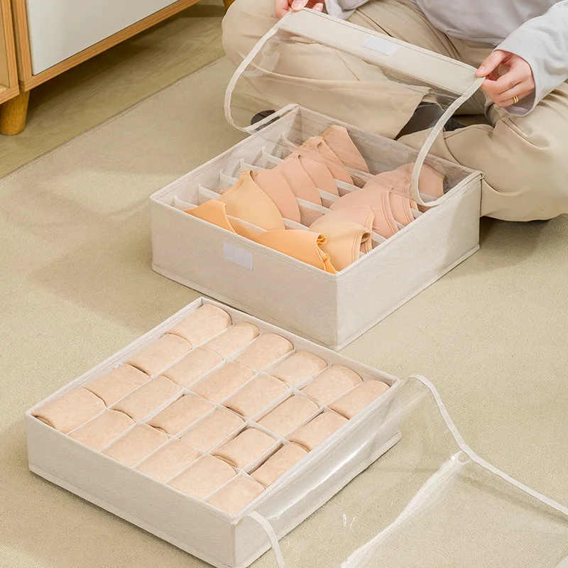 Fabric Art Panties Socks Storage Boxes Wardrobe Pants Clothes Underwear Drawers Jeans Clothes Separator Bra Folding Divider