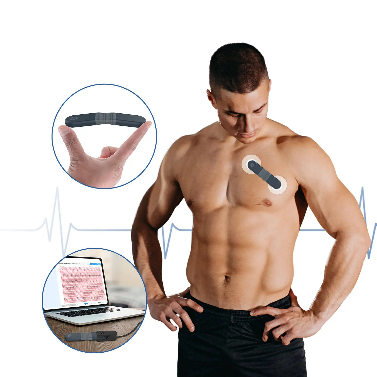 24 Ore Di Analisi Ai Ambulatoriale Ekg Maquin Portatil Macchina Elettrocardiografo Holter Monitor Registratore Ecg Portatile