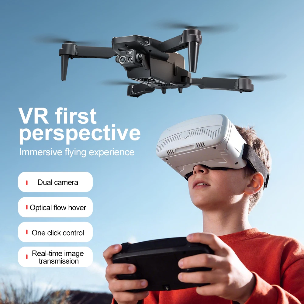 Vue de dessous du drone M1 6K/8K avec caméra HD et WiFi, train d'atterrissage déployé