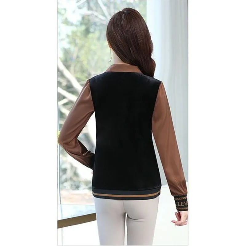 2023 Autumn and Winter New Temperament Commuter Women's Clothing Splice Buttons V-Neck Long Sleeve Solid Color Pullover Shirt