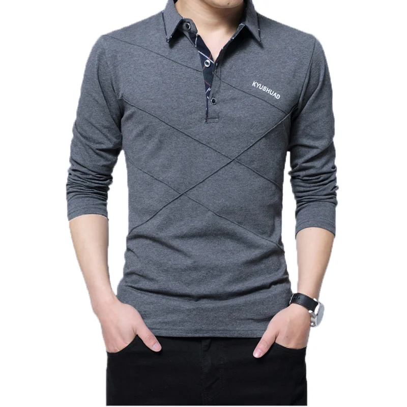 

5XL Polo Shirt Collar Men Plus Size 3XL 4XL Autumn Button Brand Men Polo Shirt Long Sleeve Casual Male Shirt Dress Polo Shirts