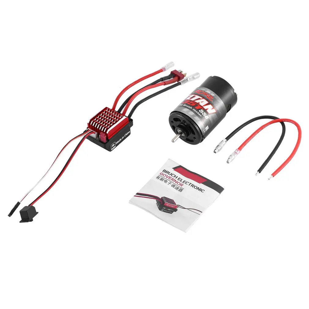 550 Brushed Motor With ESC 12T 21T 29T 35T For Axial 1:10 RC Crawler With 360A Optional RC Car Rock Crawler Parts Dro shipping