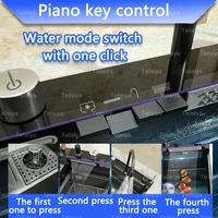 อ่างล้างจานสแตนเลสพร้อมถังขยะอ่างล้างหน้านูนพร้อมก๊อกน้ําน้ําตกจอแสดงผลดิจิตอลขนาดใหญ่ Solt เดี่ยว 5