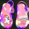 Children Luminous Sandals Girls And Boys Cute Cartoon Fashion Glow Slipper Kids Crystal Beach Shoes 1-6 Years Baby Shoes 1