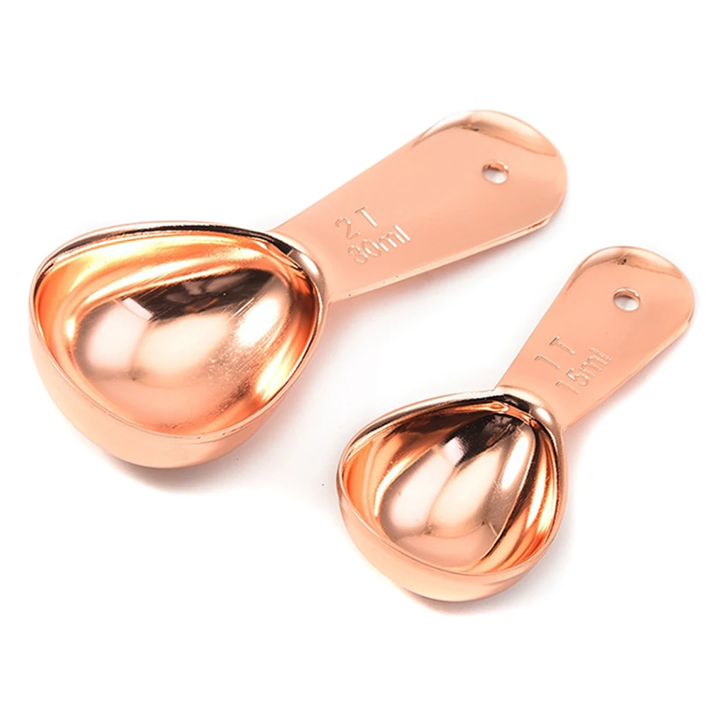 

2pcs/Set 15ML 30MLstainless Steel Measuring Spoon Coffee Powder Sugar Milk Honey Scoop Bean Tea Tablespoon Kitchen Accessories