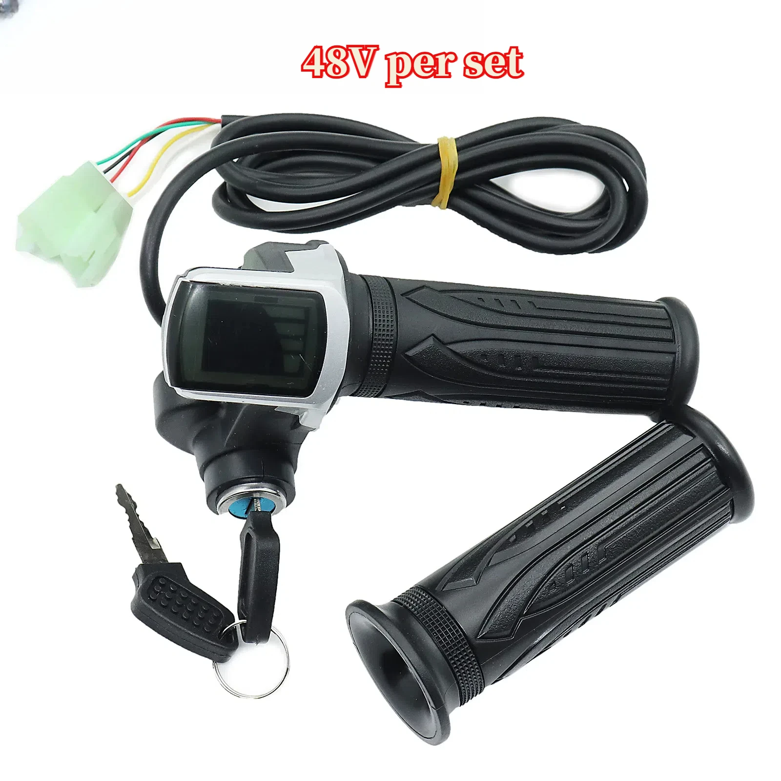 Electric Bike Twist Grip Throttle with LCD Battery Display and Power Indicator