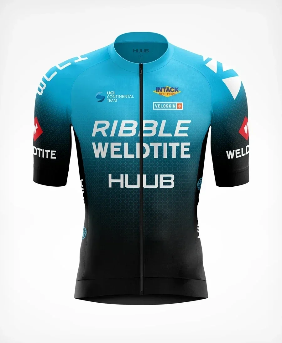 thumbnail image 1 of Maillot de ciclismo de verano para hombre, clásico, azul, de manga corta, para equipos profesionales, de secado rápido, transpirable, para bicicleta, 1 of 5