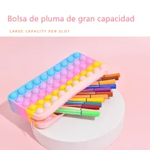 

Large Pop It Fidget Toy Pencil Case Simples Sensory Silicone Bubble Stationery Storage Bag for Kids Bolsa Antistress Pop It Gift