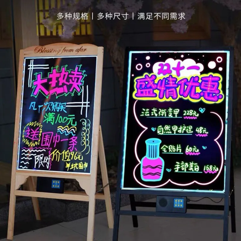 

Night Market Stall Small Blackboard D Electronic Fluorescent Board Colorful Luminous Billboard Screen Stall Publicity Board Hang