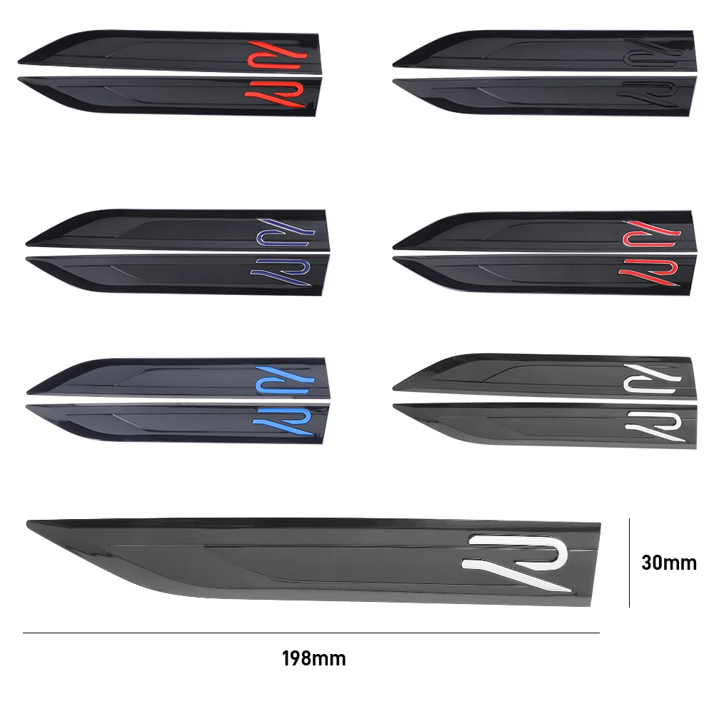 2026 핫 폭스바겐 2개 3D ABS R 스타일링 자동차 펜더 엠블럼 사이드 바디 스티커 (폭스바겐 골프 4 mk5 파사트 b8 b5 VW 샤란 P 용)