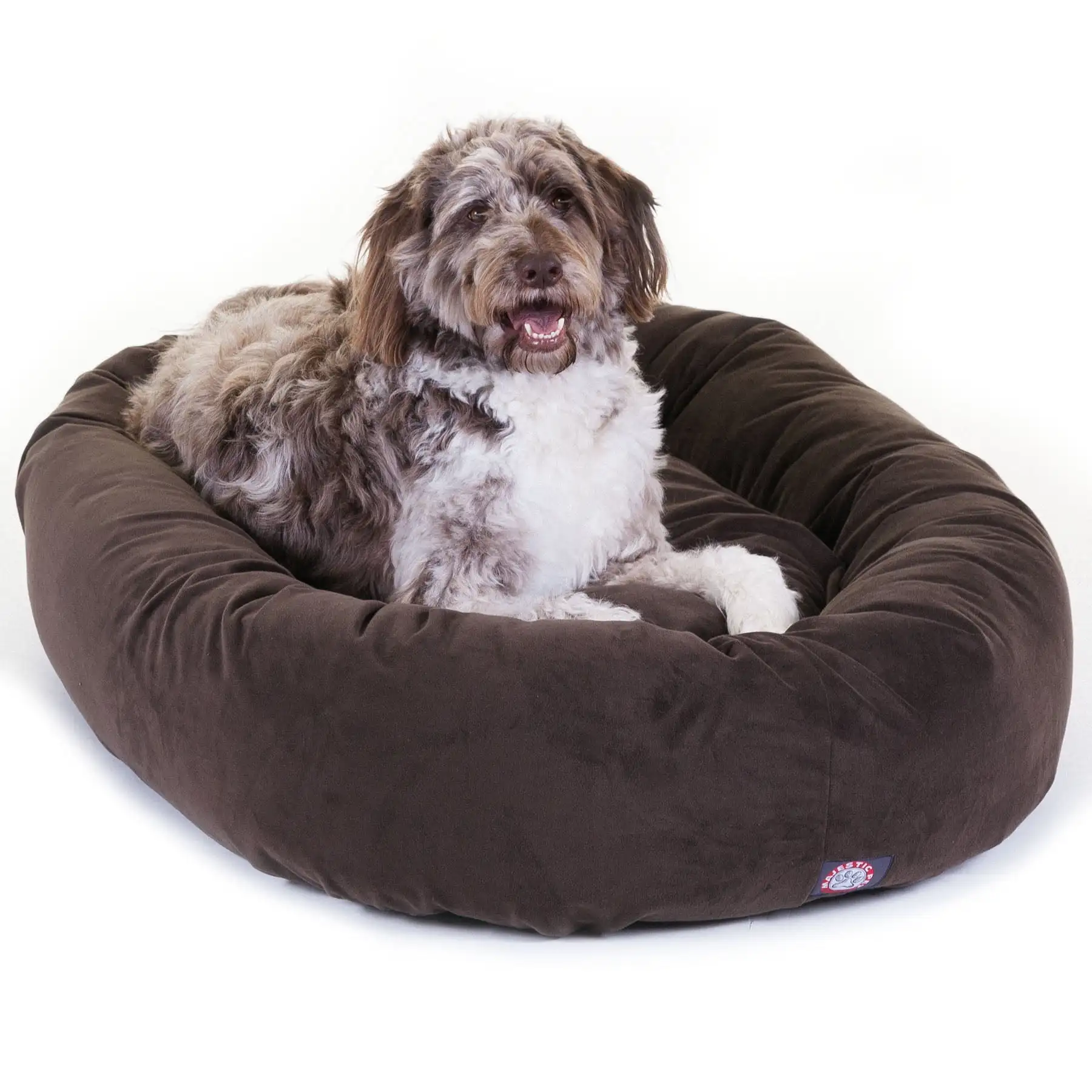 

Majestic Pet Faux Suede Bagel Pet Bed for Dogs, Calming Dog Bed Washable, Extra Large, Chocolate