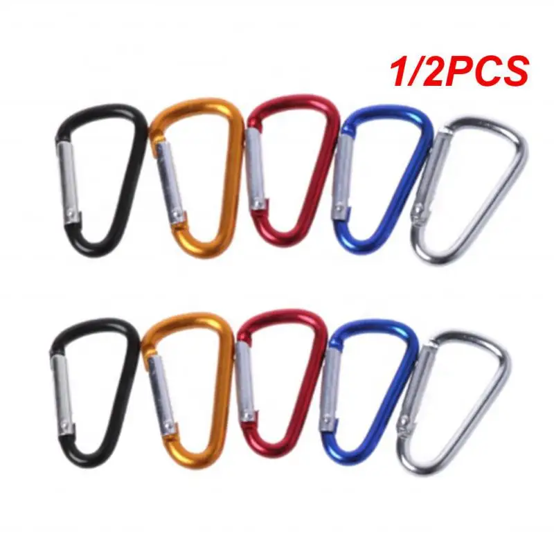 1/2PCS 8mm Carabiner Spring Snap Hook Spring Link Hook Clip Hook D-ring Snap Hook Aluminum Backpack Hanging Keychain Not for