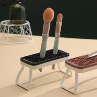 Foldable Silicone Makeup Brush Storage Box Holes Pencil & Brush Holder Plastic Desk Organizer Stand Cosmetic Box Display 1
