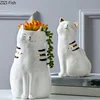 Cute Ceramic Cat Flower Vase Ceramic Handicraft Ornaments Animal Sculpture Cartoon Cat Flower Arrangement Accessories Vases 1