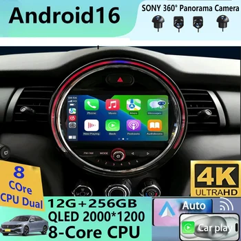 Radio CarPlay con Pantalla 2K para BMW MINI Cooper F54 F55 F56 F60 2015-2019, Reproductor Multimedia Android 16 para Auto, Estéreo GPS 2Din 1