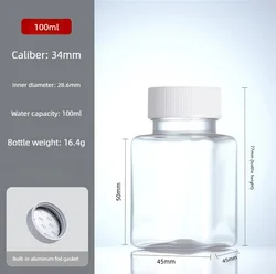 Clear Square Plastic Refillable Bottles - Versatile Storage for Home and Travel (Multiple Sizes Available) (100ml)