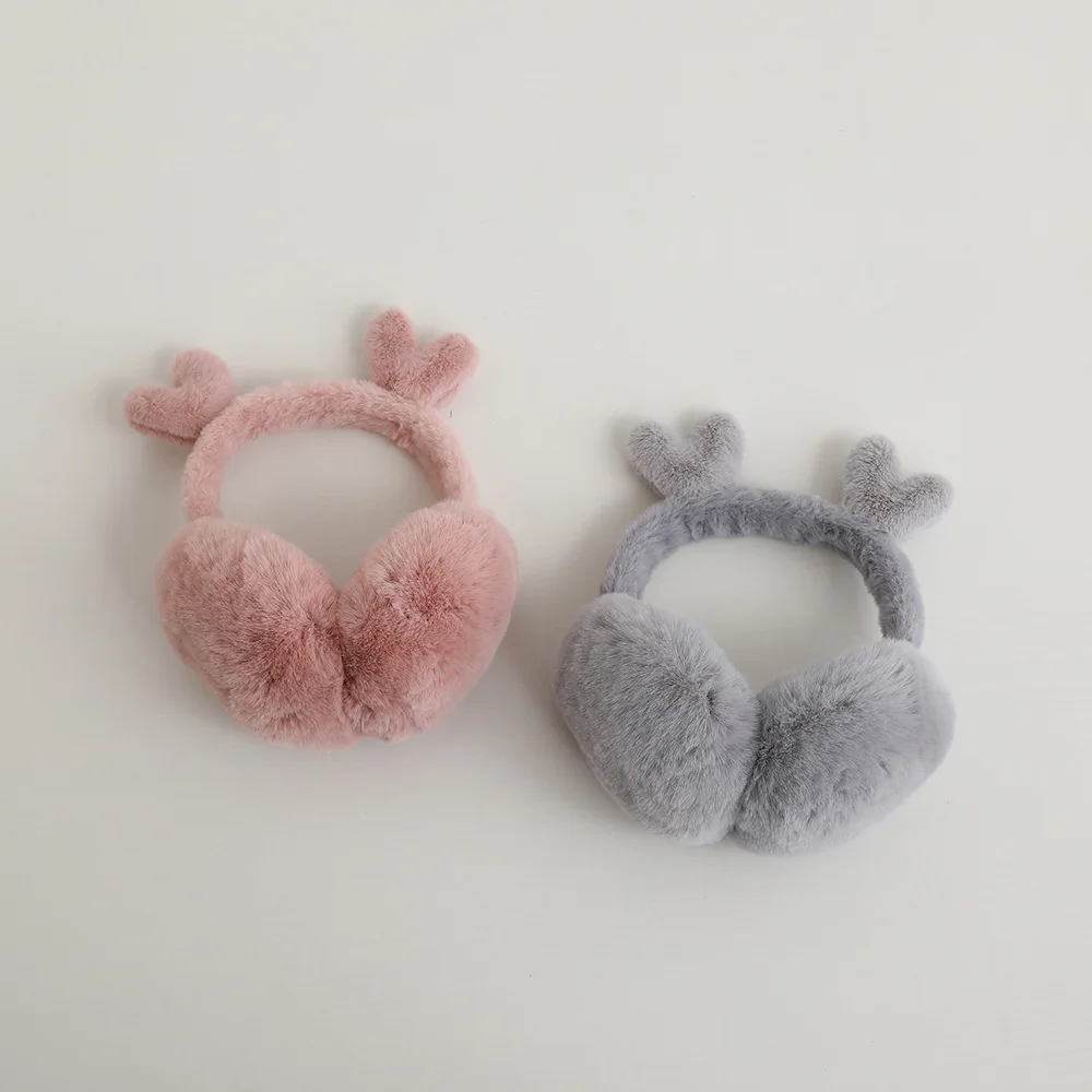 

Christmas Deer Horn Student Ear Muffs for Women's Winter Plush Warm Outdoor Windproof Ear Protector Cute Antlers Ear Warmer