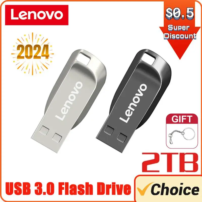 Lenovo Mini 2Tb Usb 3.0 Pen Drive Memory Chiavette Usb 2Tb 1Tb 512Gb Metallo Tipo C Otg Pendrive Stick Impermeabile Ad Alta Velocità