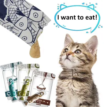 Cat Strips 13gX8PCS Wet Food Pet Cat Snacks Cod Tuna Beef Pet Food Cats Supplement Protein DHA Cat Sauce Make Hair Beautiful 2