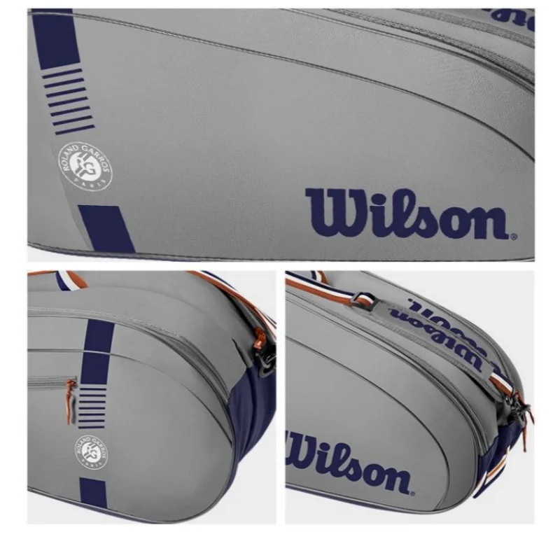 Wilson French Open Team Tennis Racket Bag Roland Garros 3/6-Pack Multi-functional Large-Capacity Racket Bags Court Tournament 4