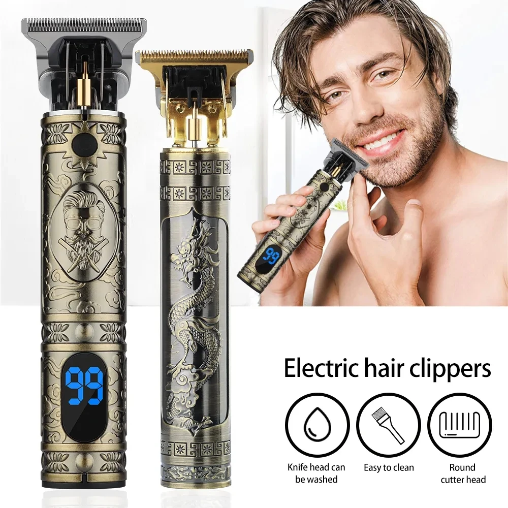 New in Vintage Hair Cutting Machine Trimmer Cordless Hair finishing Beard Clipper for Men Electric Shaver Razors USB kt 90 magnetic polishing machine tumbler jewelry polisher finisher finishing machine magnetic polishing machine ac 110v 220v