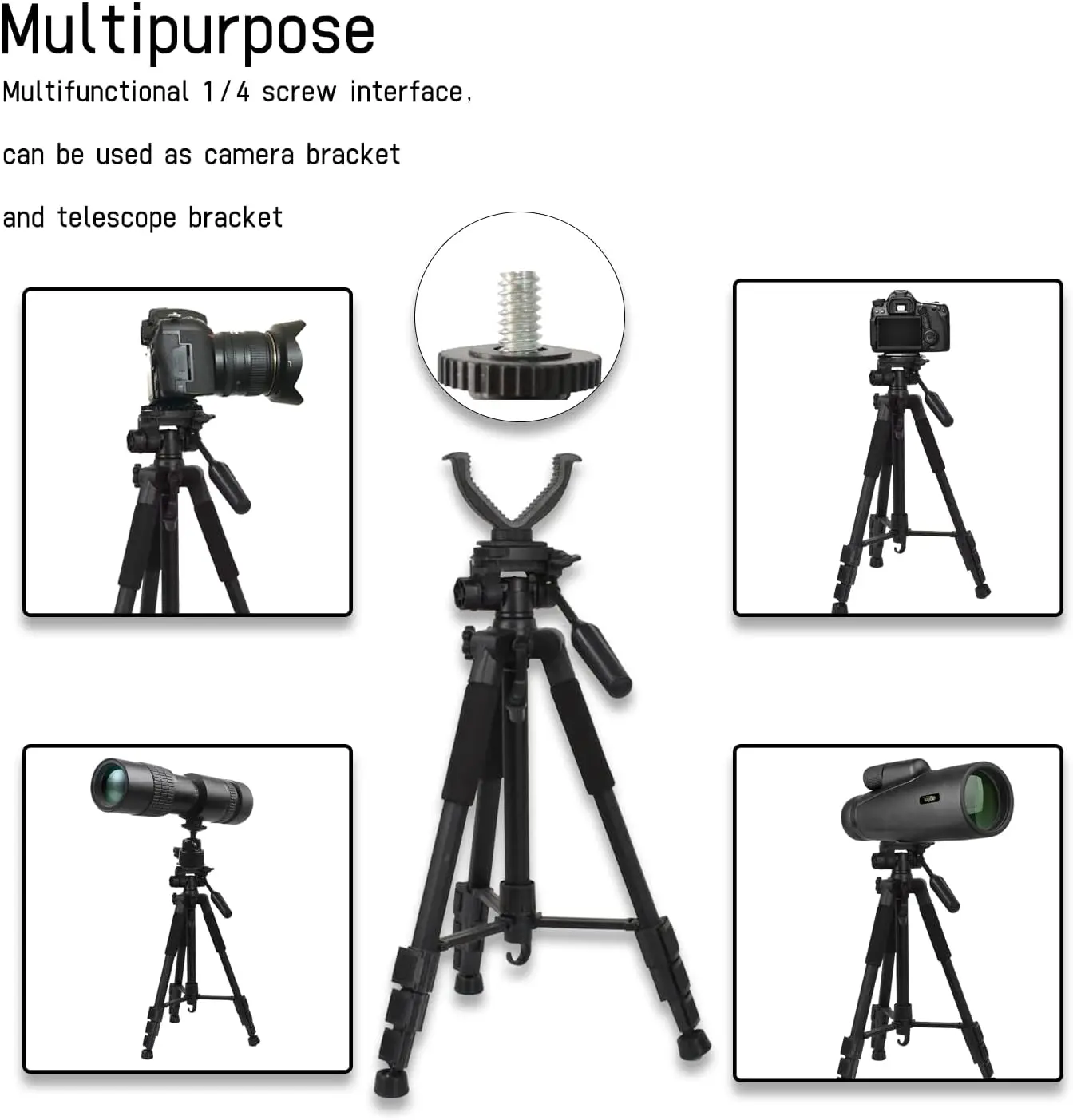 Outdoor Hunting Accessories Tripod For Hunting Shooting Stick Rack Aluminum V-Yoke Shooting Rack Universal Camera Tripod 3