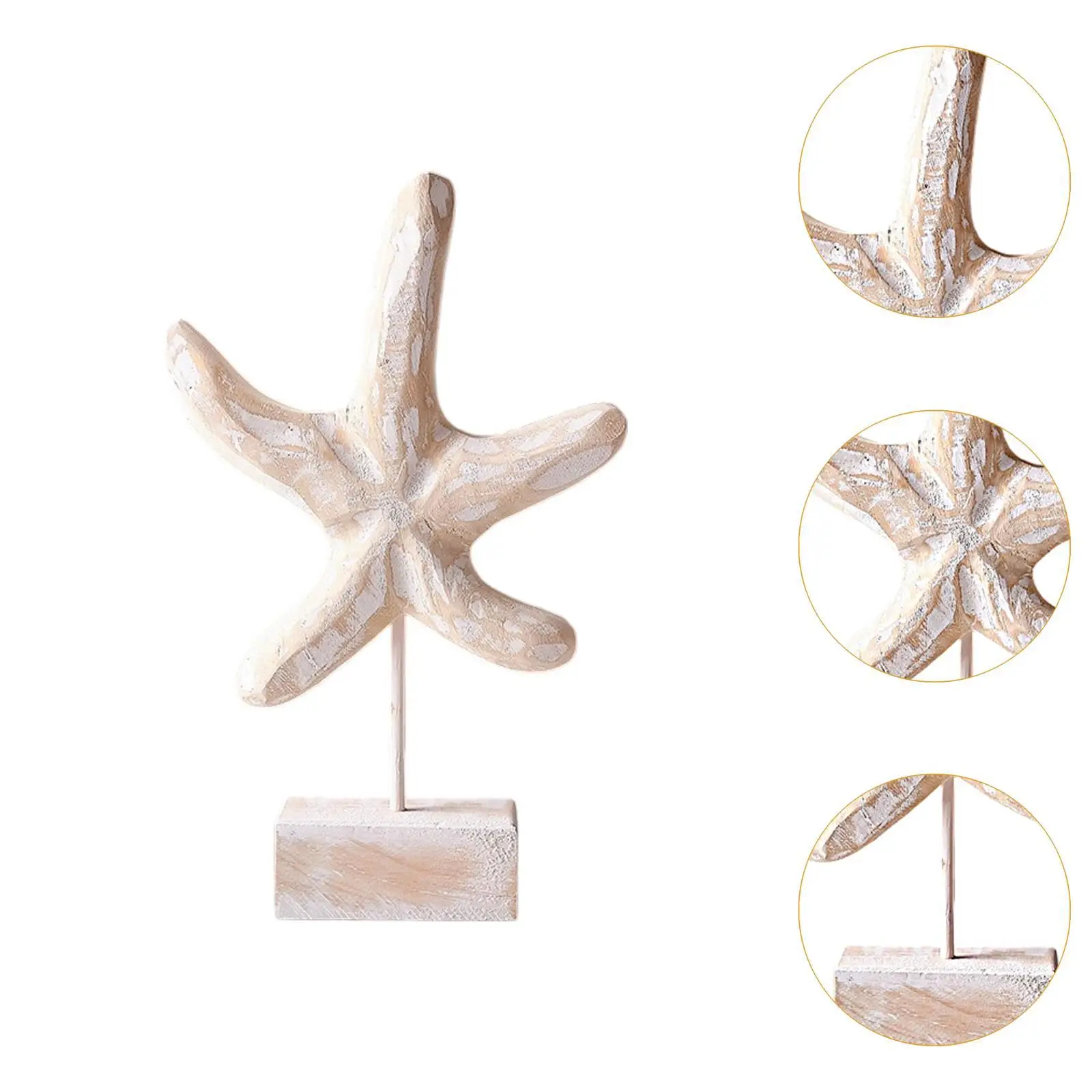 Wood Statue Beach Table Decor Coastal Decor Beach Theme Decor Accent Figurine for Living Room Home Bathroom Office Bedroom