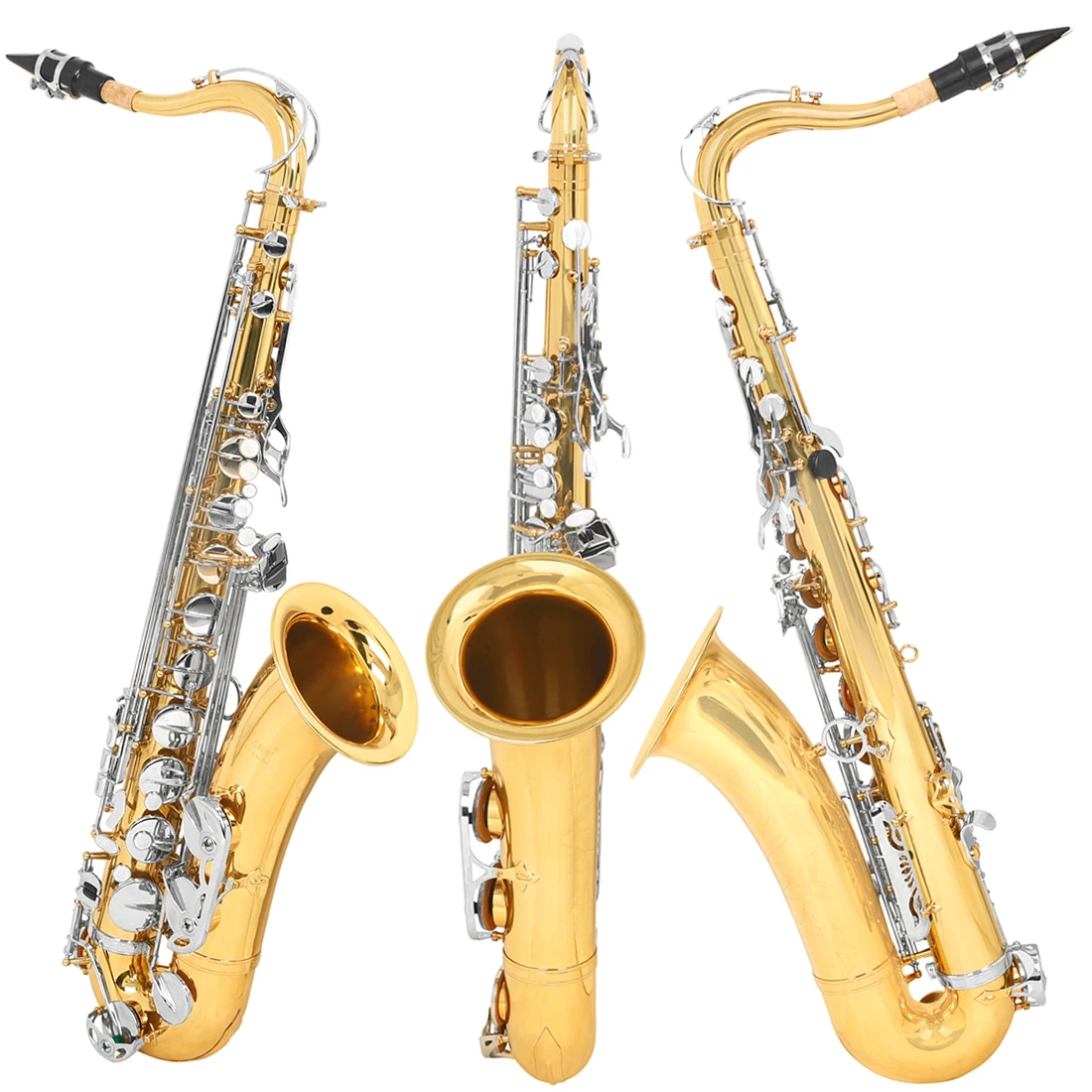 SLADE Student Tenor Saxophone Bb Flat Beginner Saxophone Complete Set with Case Mouthpiece Strap Reed Various Colours Available
