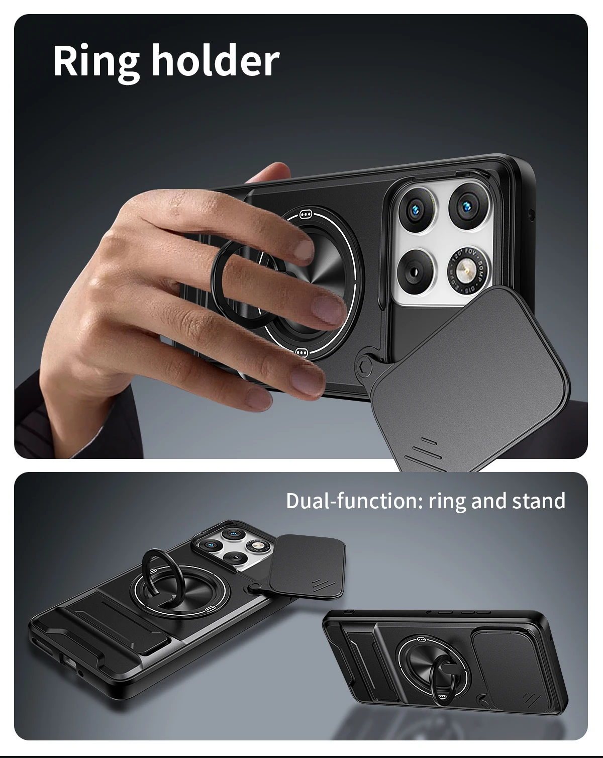 Heavy Duty Dual Layer Phone Case with Lens Cover Protection