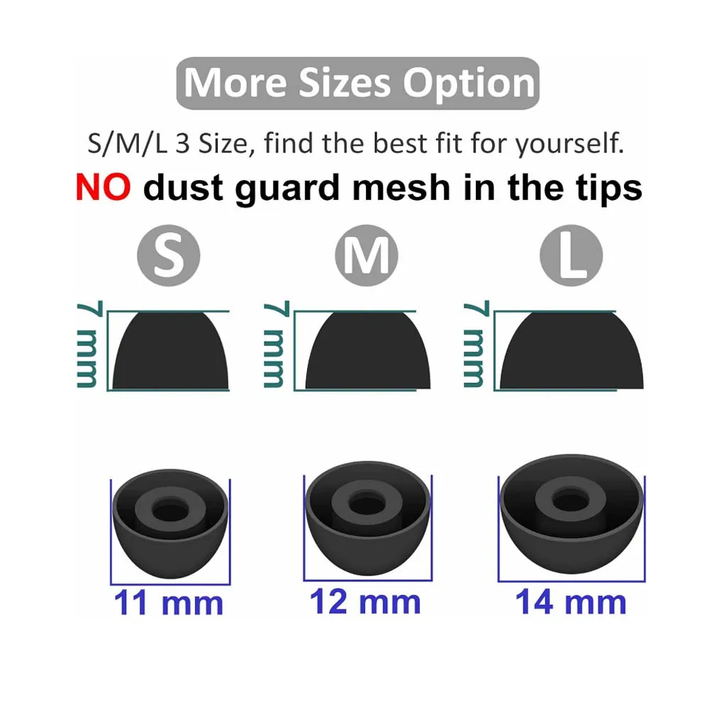 6PCS Silicone Ear Tips for Samsung Galaxy Buds 2 Pro / Galaxy Buds FE / Galaxy Bud 2 / Galaxy Buds Pro Eartips Ear Pads Caps