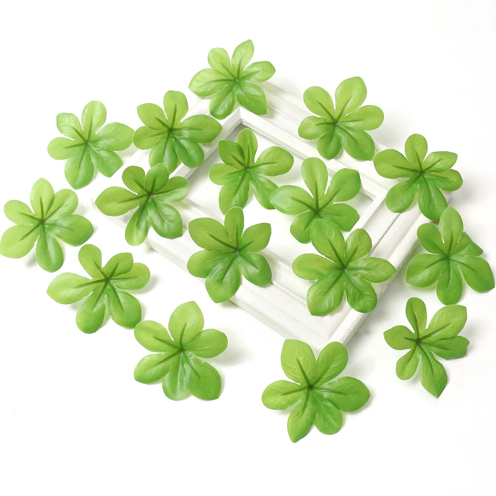 50 Stück grüne künstliche Blatt pflanzen gefälschte Blumen Anordnung für Wohnkultur Hochzeits dekoration DIY Handwerk Kranz Geschenk zubehör – Detail 10