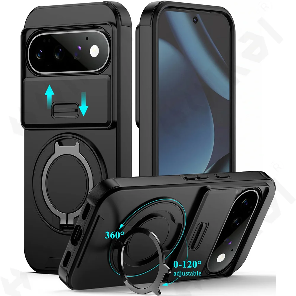 Matte Black Anti-Shock Protective Case with Slide Camera Protection