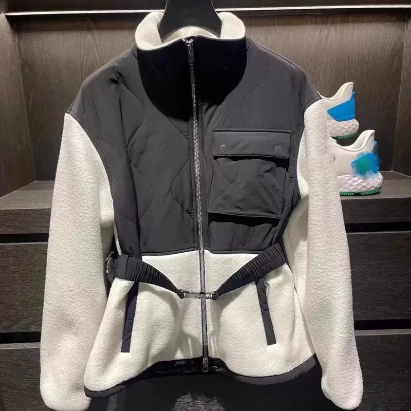 

Winter Korean Original Golf Women's Waist Collection Mid length Coat Small Ball Bag Thickened Warm Lamb Fleece Cotton Coat