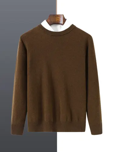 Basic 100% Merino Wool Men's Sweater Autumn Winter Male Knitted Pullover Long Sleeve Clothing Tops Cashmere Blouse O-Neck Fleece - Image 5