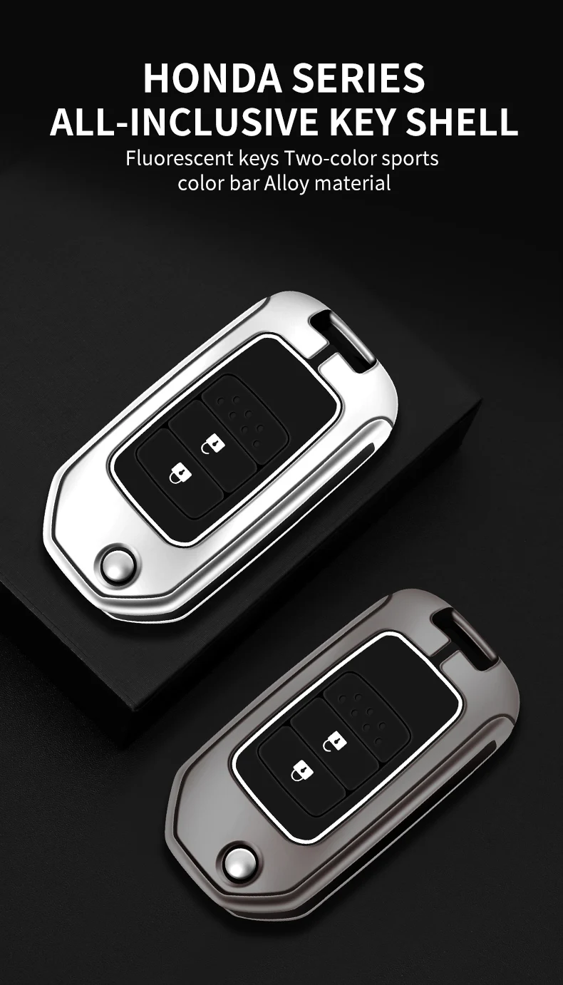 Custodia per chiave a distanza per auto in metallo Shell Fob per Honda Civic CRV CR-V HRV Accord Crider Odyssey Fit Pilot Protector Bag accessori - Scc1a0950439348139055f23f085f91dbk