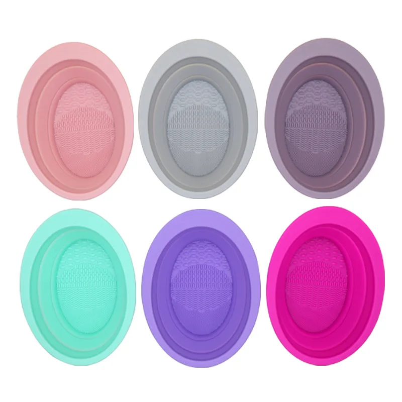 Soft Silicone Makeup Brush Folding Cleaning Bowl Brushes Cleaning Mat