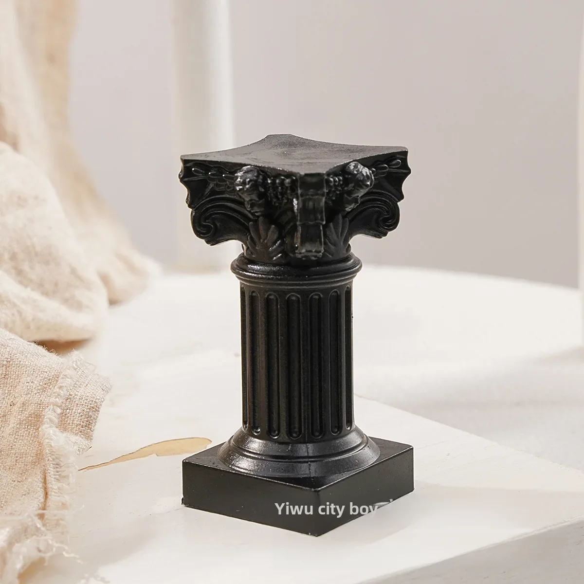 White Scandinavian Style Roman Column Candlestick Photo Props Background Home Living Room Desktop Decoration Ornaments