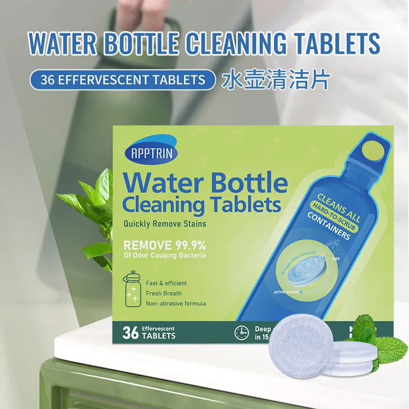 

Water Bottle Cleaning Tablets Scale Cleaning Effervescent Tablets Decontamination Descaling Kettle Cleaning Kitchen Cleaner