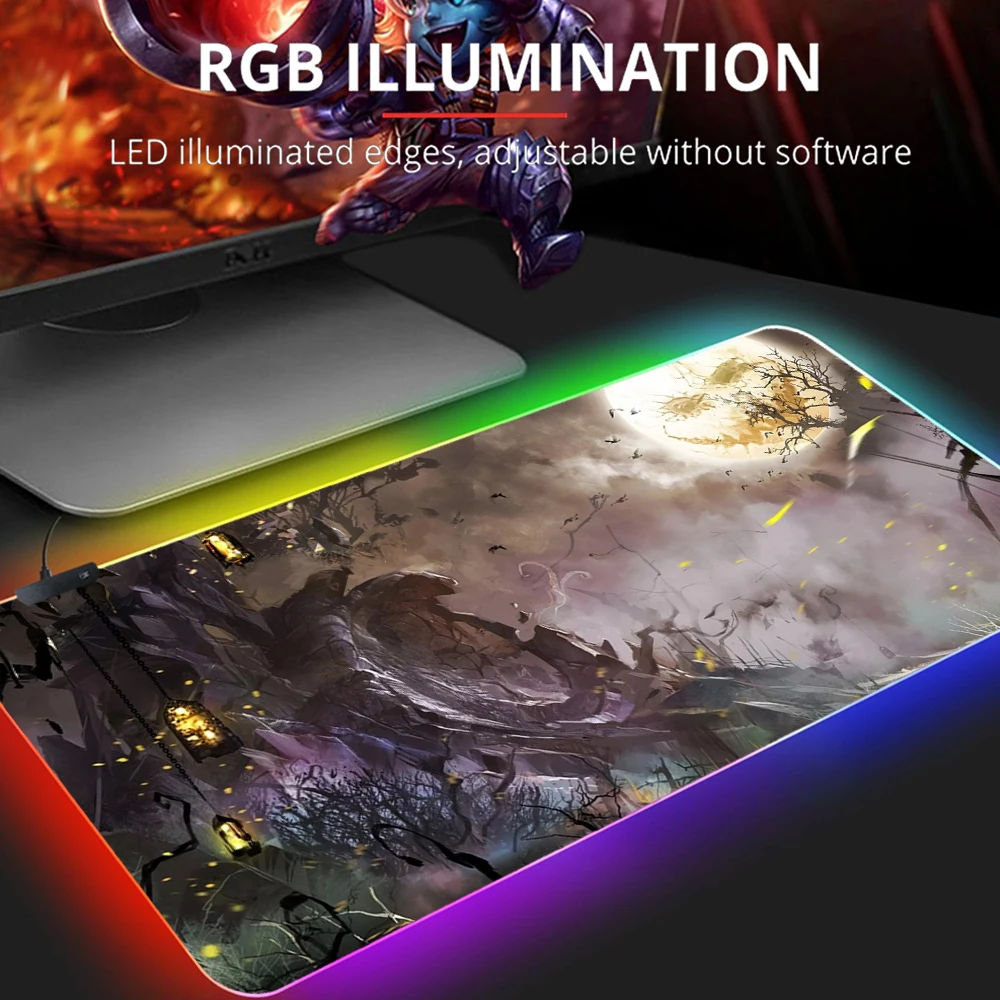 

Игровой коврик для мыши с RGB-подсветкой, размер XXL, 900x400