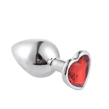 Stainless Steel Anal Plug Heart 3 Size Crystal Sexy Plug Removable Butt Plug Stimulator Sex Toys Prostate Massager Dildo 3