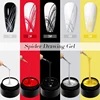 MEET ACROSS 5ml Silver Gold Spider Drawing Gel Nail Polish Spider Wire Drawing Painting Liner Nail Art Gel Varnish DIY Manicure 6