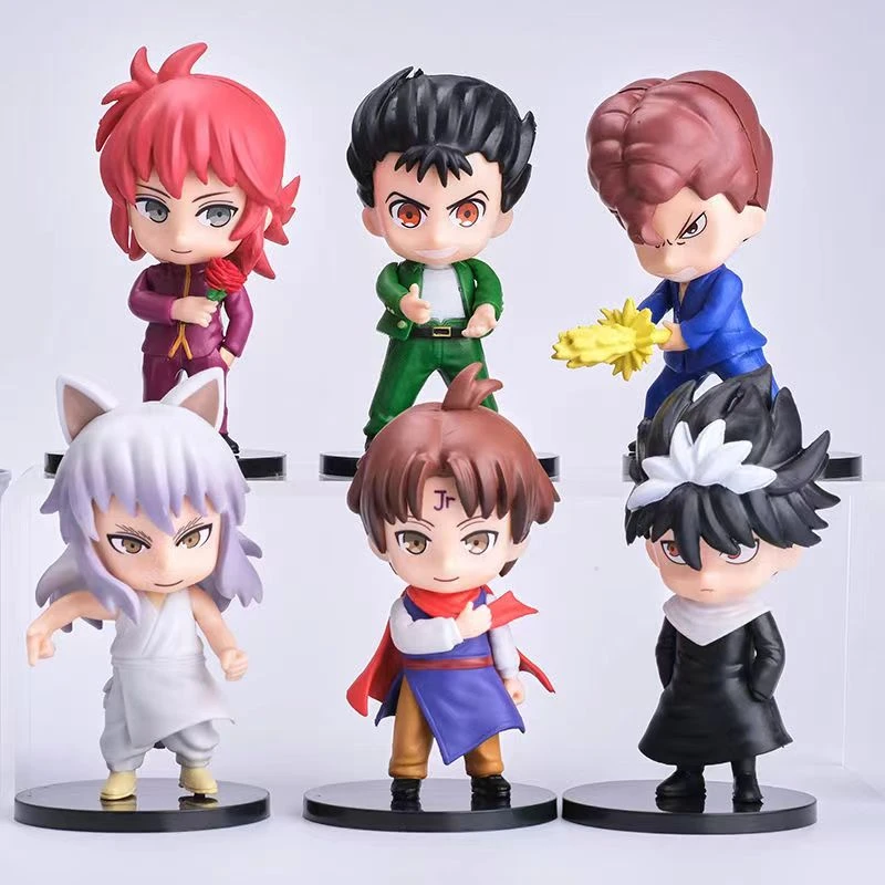 6pcs/Set YuYu Hakusho Anime Figure Urameshi Yuusuke Yoko Kurama Jaganshi Hiei Kuwabara Kazuma