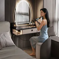 Table de maquillage de luxe pour chambre à coucher, style européen, confortable, avec rangement moderne, meuble de beauté pour la maison 3