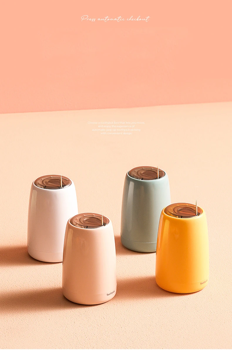 Description Picture 4 of itemAutomatic Pop-up Toothpick Jar Creative Toothpick Box Home Small And Portable Press Pop-up Toothpick Holders