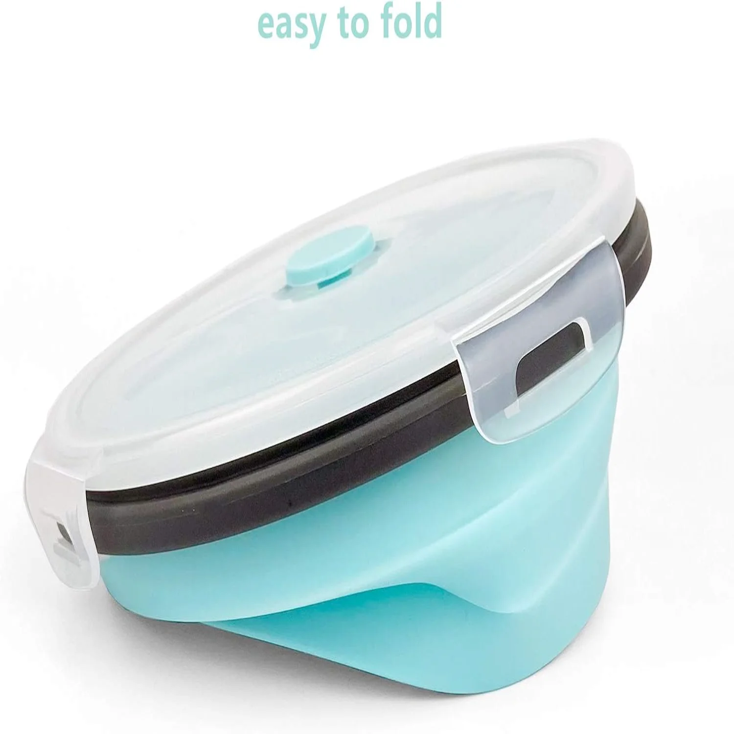 Reusable Silicone Food Containers, Collapsible Cmaping Food Containers, Silicone Bowls Lunch Containers with Airtight